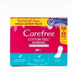 Carefree Daily Liners Cotton Fresh Megapack 76 Liners