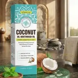 KÖRMESIC Coconut Oil Mouthwash oil with a free toothbrush and tongue scraper