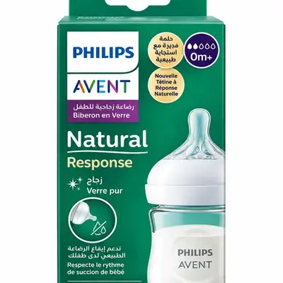 Avent glass baby bottle natural response 0m+ 120ml