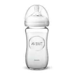 Avent Natural Response Glass Baby Bottle 1m+ 240ml _ PHILIPS