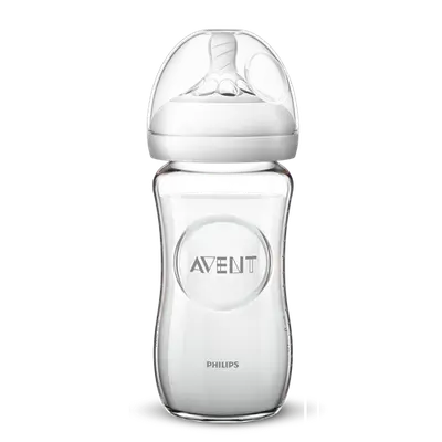 Avent Natural Response Glass Baby Bottle 1m+ 240ml _ PHILIPS