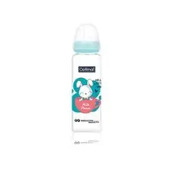 Glass Narrow Neck Feeding Bottle 240ml (+6) - Blue