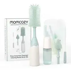 MOMCOZY Press Foaming +Cleaning Bottle Brush Set