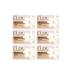LUX Bar Soap For Radiant Skin, Jasmine With Vitamin C+E, Glycerine, 120g, Pack of 6