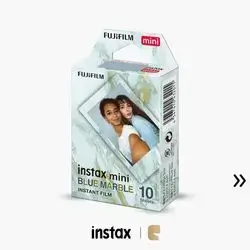 FUJIFILM Instax Mini Blue Marble Instant Film Sheets 10Pcs (10x1) for Mini Cameras