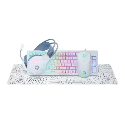 GAMEON Cypher XL 4-in-1 Gaming Bundle (Keyboard, Headset, Mouse & Mousepad) - White