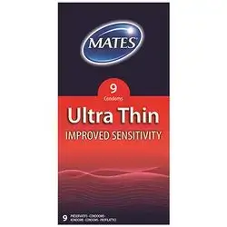 Ultra Thin Improved Sensitivity 9 Condoms_MATES