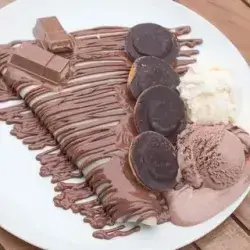 Crepe with Banana , Nutella , Kinder and Oreo