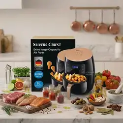 Air fryer for preparing healthy food, touch screen