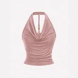 SHEIN MOD Cerise Pink Halter Neck Tank Tops - XS