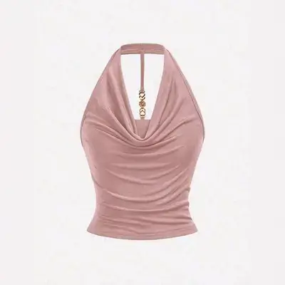 SHEIN MOD Cerise Pink Halter Neck Tank Tops - XS