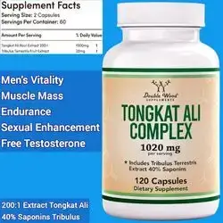 Tongkat Ali, 1020mg, 200:1, Hormone Support For Men + Women, Tribulus, Mood, Performance + Testosterone Booster for Men + Women, Eurycoma Longifolia Root, Longjack Tongkat Ali, 120 Capsules Tongkat Ali