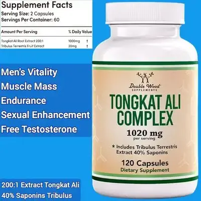 Tongkat Ali, 1020mg, 200:1, Hormone Support For Men + Women, Tribulus, Mood, Performance + Testosterone Booster for Men + Women, Eurycoma Longifolia Root, Longjack Tongkat Ali, 120 Capsules Tongkat Ali