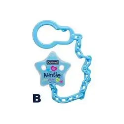 Star Pacifier Holder with Plastic Clip - Blue