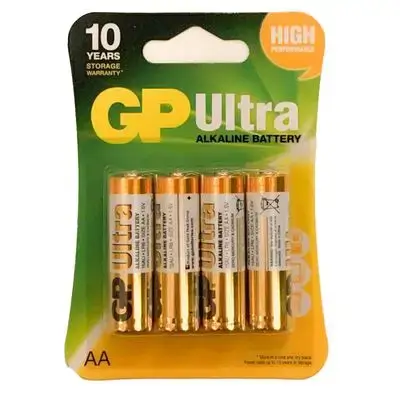 Gp Lr6 AA Size Ultra Alkaline Battery 4 Pack