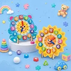 Wooden Kids Learning Clock