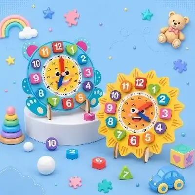 Wooden Kids Learning Clock