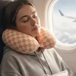 Checkered Travel Neck Pillow