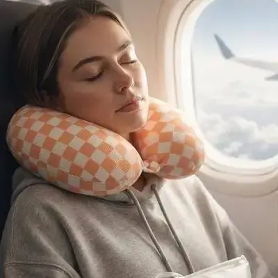 Checkered Travel Neck Pillow