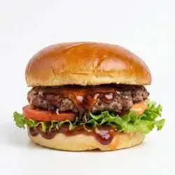 Meat Burger With BBQ Sauce