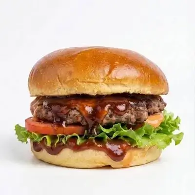 Meat Burger With BBQ Sauce