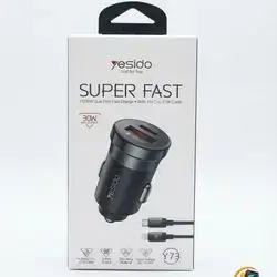 Super Fast 30W Car Adapter with Type-C to iPhone Cable