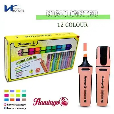 Set Highlighter 12colour-flamingo
