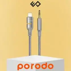 Porodo AUX to Lightning & USB-C LED Light Cable - Gray