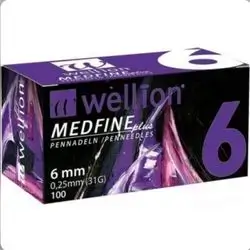 Wellion medfine 6 mm 100 pcs نيدل قلم انسولين