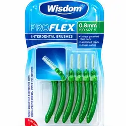 Wisdom pro flex 0.8mm iso size 5 interdental brushes