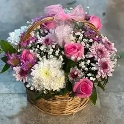Mixed Flower Basket 25 Flowers
