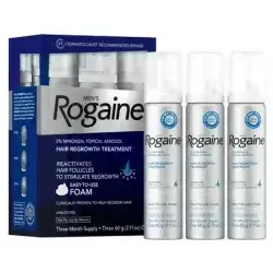 Rogaine Regrowth Foam 5% Unscented 3mo Supply Minoxidil Hair Treatment - 3x60g