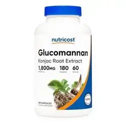 Nutricost Glucomannan 1,800mg Per Serving, 180 Capsules - Gluten Free & Non-GMO Supplement
