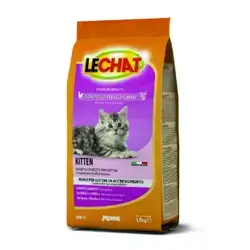 LeChat Indoor Kitten Cat Kibbles with Fresh Chicken and Rice 1,5 kg