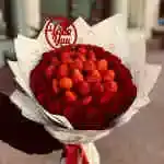 Valentine Flower and Strawberry Bouquet