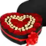 Heart Shaped Box Rose Red Rose Chocolate Ferrero