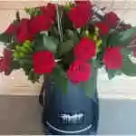 Round Box, Red Roses, Accessories