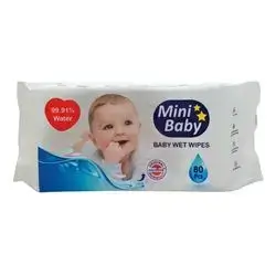 Mini Baby Wet Wipes - Individually Wrapped, 99% Pure Water, Hypoallergenic, Eco-Friendly, and Perfect for Newborns and On-the-Go Families 80 pcs