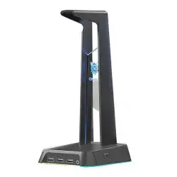 ONIKUMA ST-2 RGB Gaming Headphone Stand – Black, 3 USB Ports & 3.5mm AUX