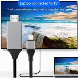 HDMI Cable USB C to HDMI 4K/60Hz 2 m USB C Adapter Cable Compatible da Thunderbolt 3/4 a HDMI via MacBook Pro, Micro 950/950XL, Dell XPS13, Huawei P30/Mate 20, Xiaomi Air12.5, Samsung S10 etc.