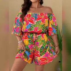 SHEIN Clasi Plus Size Women's Off Shoulder Jumpsuit - 2XL