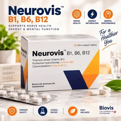 Neurovis B1, B6, B12 – 30 Film-Coated Tablets