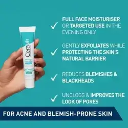 CeraVe Blemish Control Gel Facial Moisturiser For Acne & Blemishes With Glycolic Acid And Lactic Acid AHA/BHA 40ml