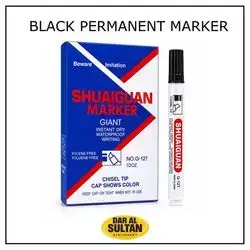 Permanent Marker, BLACK ,12 Pcs