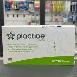 plactive neural ump ( uridine 5 -monophosphate ) apple extract with polyphenols and quinones , magnesium , l-methylfolate , vitamin b12 30 tablets