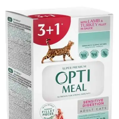 OPTI MEAL Digestive Lamb turkey in sauce x4