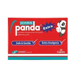Panda Extra (Paracetamol 500mg & Caffeine 65mg) 24 Caplets _ JOSWE