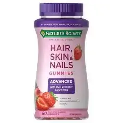 Nature's Bounty Optimal Solutions Strawberry Flavored Hair, Skin & Nails Gummies, 80 count