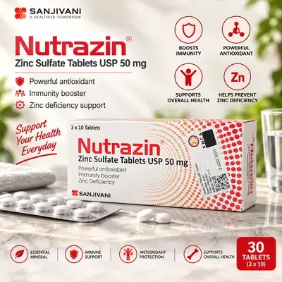 Nutrazin Zinc Sulfate Tablets USP 50 mg – 30 Tablets (3 × 10)