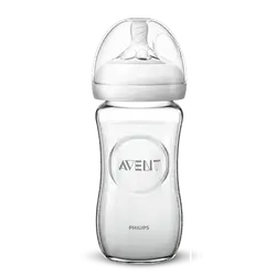 Avent Natural Response Glass Baby Bottle 1m+ 240ml _ PHILIPS
